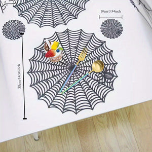 PVC Spider Web Placemats - 1pc Black Hollow Non-Slip Insulation Mat for Halloween Decor, Kitchen, Dining Table, Restaurant