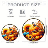 Classic Thanksgiving Acrylic Pendant with Chickadees Sunflower & Harvest Motif - Round Animal-Themed, Translucent Hanging Sun Catcher - Fall Harvest & Autumn Decoration for Home, Bar, Restaurant - No Electricity Needed, Ideal