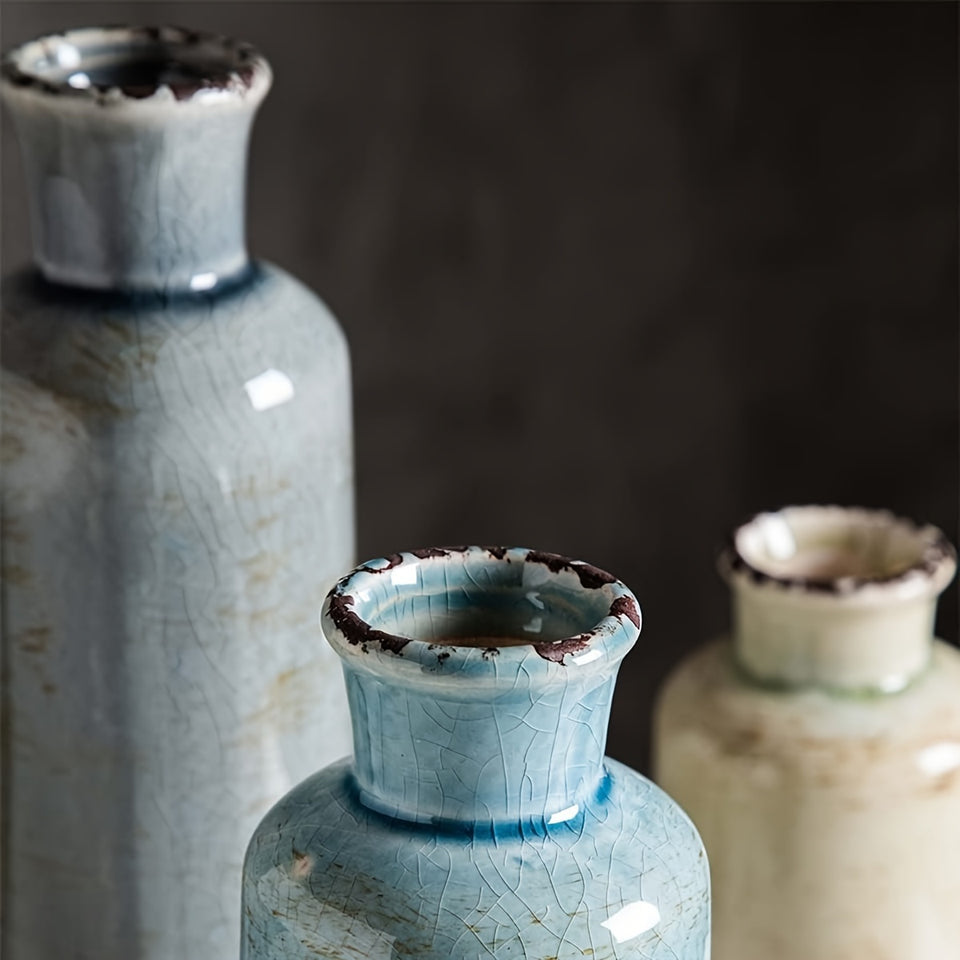 3 Morandi ceramic vases, Bohemian style vases, suitable for banquet, banquet, festival, wedding, family, restaurant, table decoration, aesthetic room, family, four seasons decoration, Christmas and other holiday gifts.