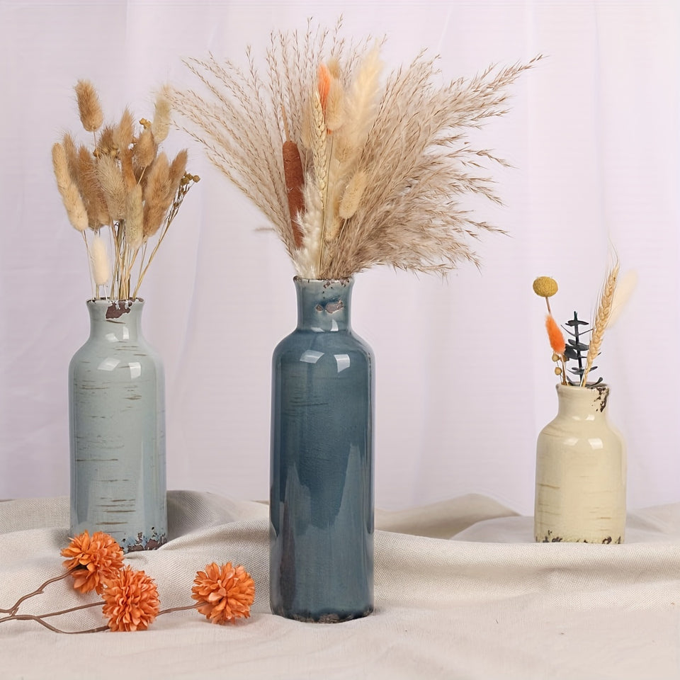 3 Morandi ceramic vases, Bohemian style vases, suitable for banquet, banquet, festival, wedding, family, restaurant, table decoration, aesthetic room, family, four seasons decoration, Christmas and other holiday gifts.