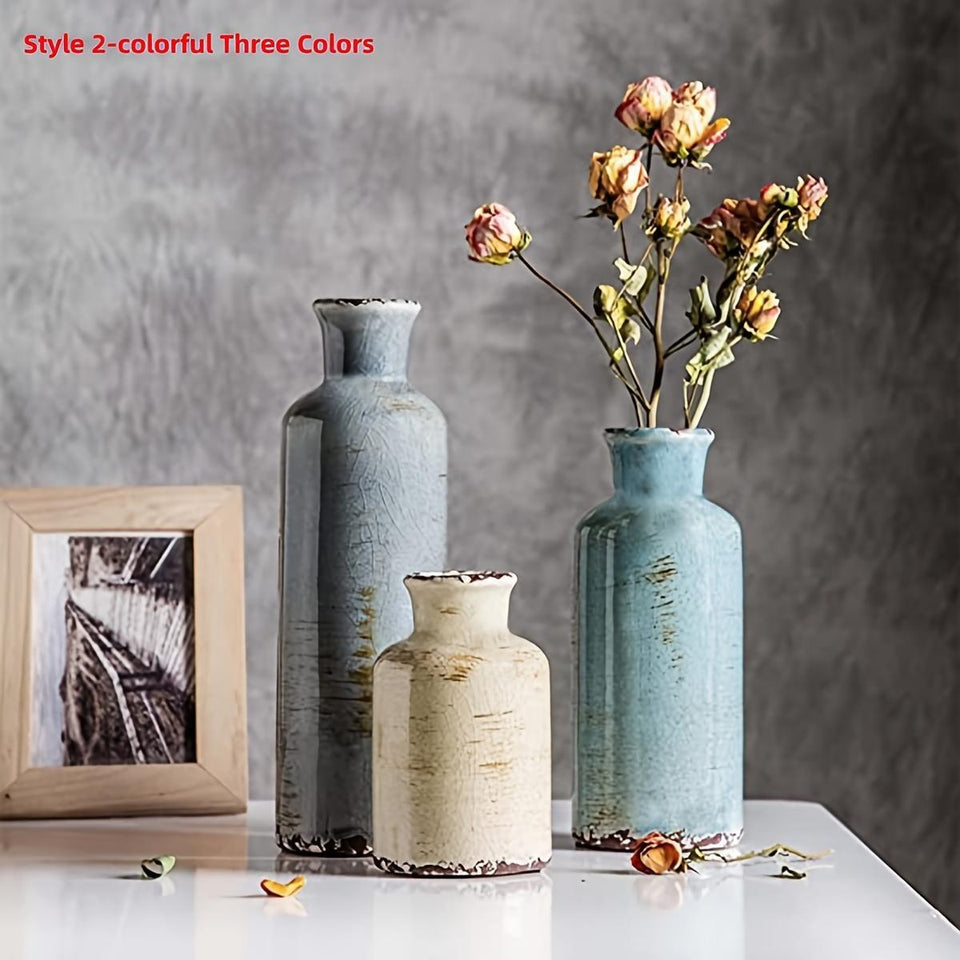 3 Morandi ceramic vases, Bohemian style vases, suitable for banquet, banquet, festival, wedding, family, restaurant, table decoration, aesthetic room, family, four seasons decoration, Christmas and other holiday gifts.