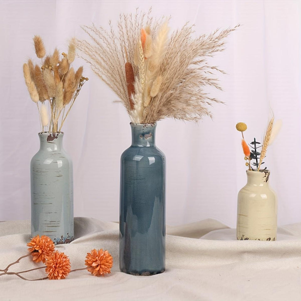 3 Morandi ceramic vases, Bohemian style vases, suitable for banquet, banquet, festival, wedding, family, restaurant, table decoration, aesthetic room, family, four seasons decoration, Christmas and other holiday gifts.