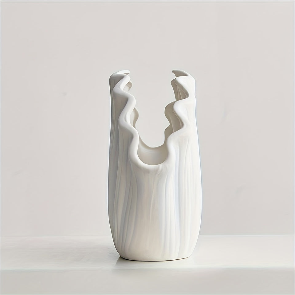 1 ceramic vase, Bohemian style shell vase, suitable for banquet, banquet, festival, wedding, family, restaurant, table decoration, aesthetic room, family, four seasons decoration, Christmas and other holiday gifts.