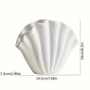 1 ceramic vase, Bohemian style shell vase, suitable for banquet, banquet, festival, wedding, family, restaurant, table decoration, aesthetic room, family, four seasons decoration, Christmas and other holiday gifts.
