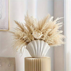 1 ceramic vase, Bohemian style shell vase, suitable for banquet, banquet, festival, wedding, family, restaurant, table decoration, aesthetic room, family, four seasons decoration, Christmas and other holiday gifts.