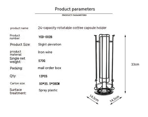 Large Capacity Rotatable Coffee Capsule Holder