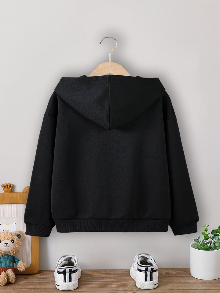 Boys' Cozy Sloth Milk Tea Print Hoodie - Casual Pullover Sweatshirt for Fall/Winter, Machine Washable