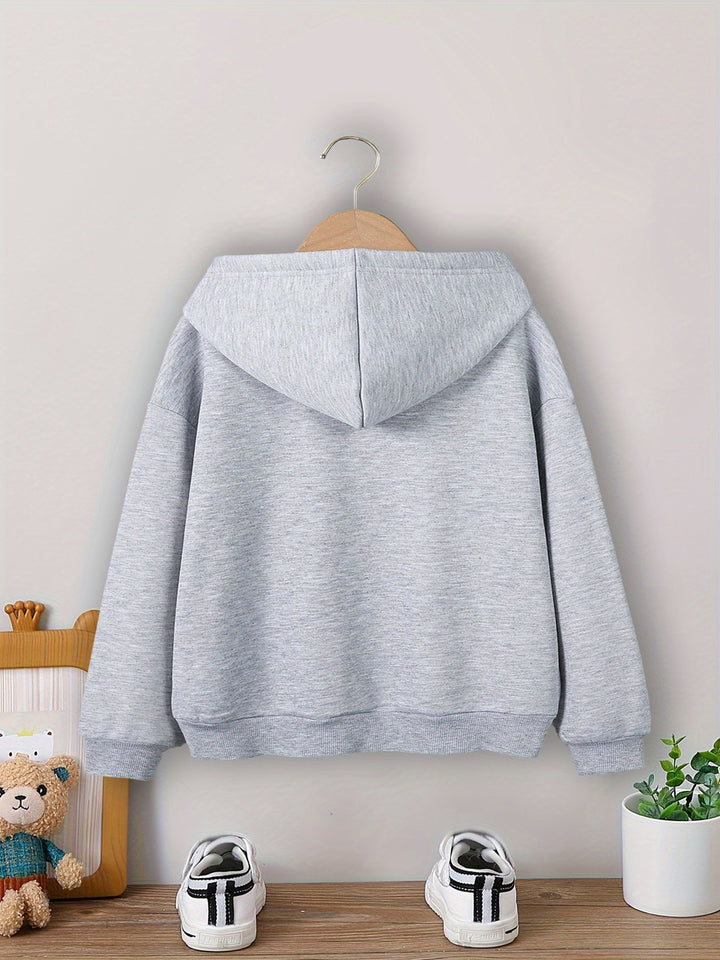 Boys' Cozy Sloth Milk Tea Print Hoodie - Casual Pullover Sweatshirt for Fall/Winter, Machine Washable