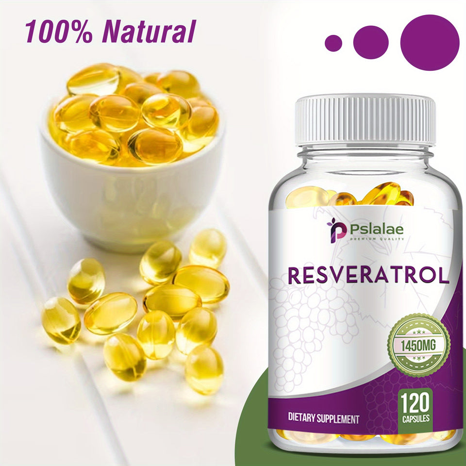 Trans Resveratrol - With Vitamin C, Green Tea, Grape Seeds - Anti-Aging, Antioxidants, For Immune Support - 120 Capsules
