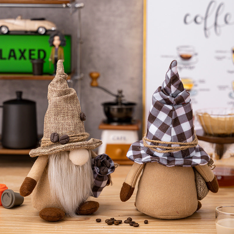 Coffee Faceless Doll Dwarf Ornaments
