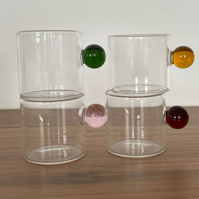 Nordic Style Home Glass Ball Handle Coffee Cup