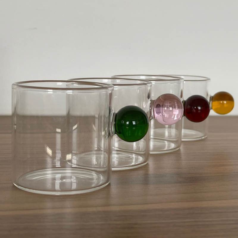 Nordic Style Home Glass Ball Handle Coffee Cup