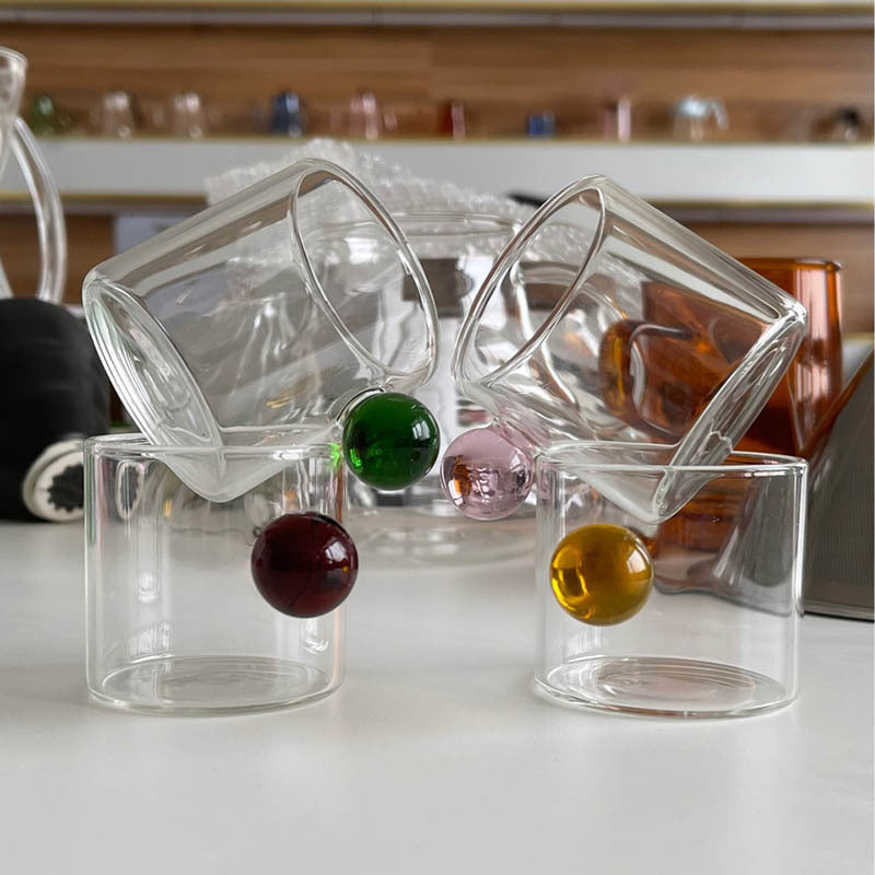 Nordic Style Home Glass Ball Handle Coffee Cup