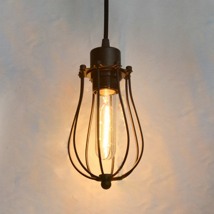 Country Retro Wrought Iron Wire Cage Restaurant bar Personality Single Head Lamp