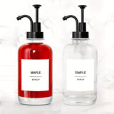 2pcs, Syrup Dispenser Bottle, Coffee Syrup Bottle, Bar Syrup Dispenser Jar, Coffee Pump Dispenser, Oil Dispenser, Glass Syrup Bottle With Pump, Dispenser For Coffee Bar, Glass Syrup Bottle 16.9oz/500ml. Gift For Friends Kitch