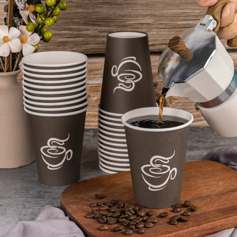 240 Pack 12 Oz Paper Cups, Brown Disposable Hot Coffee Cups for Party, Picnic...