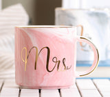 Coffee cup water glass Nordic marbled ceramic mug milk couple breakfast cup home female cup