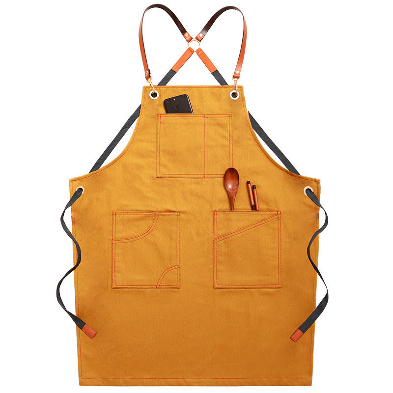 Denim Apron Female Fashion Barista Work Clothes Waist