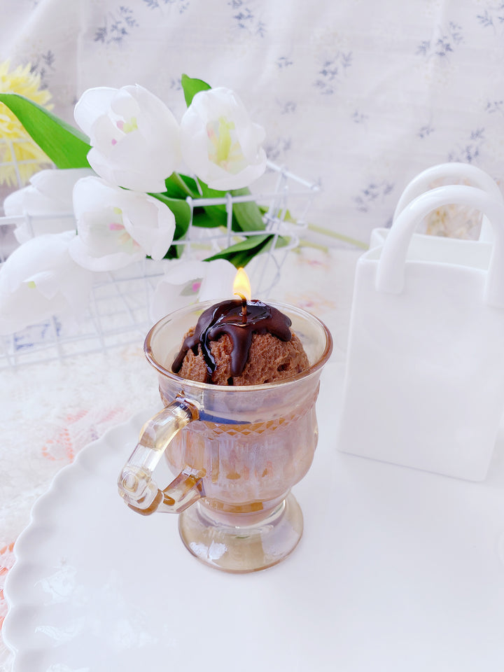 Ice Cream Coffee Flavored Aromatherapy Candle Glass