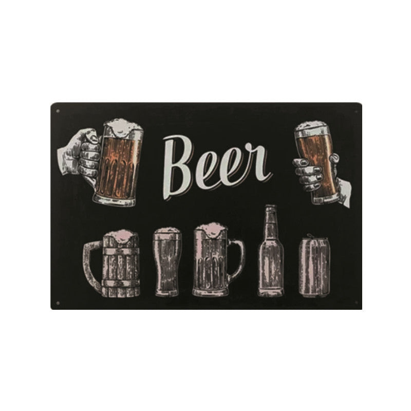 Retro Nostalgic Iron Sheet Painting Coffee Style Bar Coffee Shop
