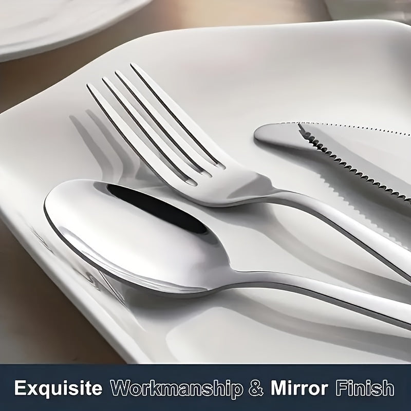 Set of Forks and Spoons - Stainless Steel - Dishwasher Safe - Suitable for Kitchen & Restaurant Use - Perfect for Everyday Dining & Gifting