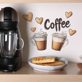 Coffee Drink Love Bedroom Living Room Entrance Wardrobe Dormitory Home Decoration Wallpaper Self-adhesive