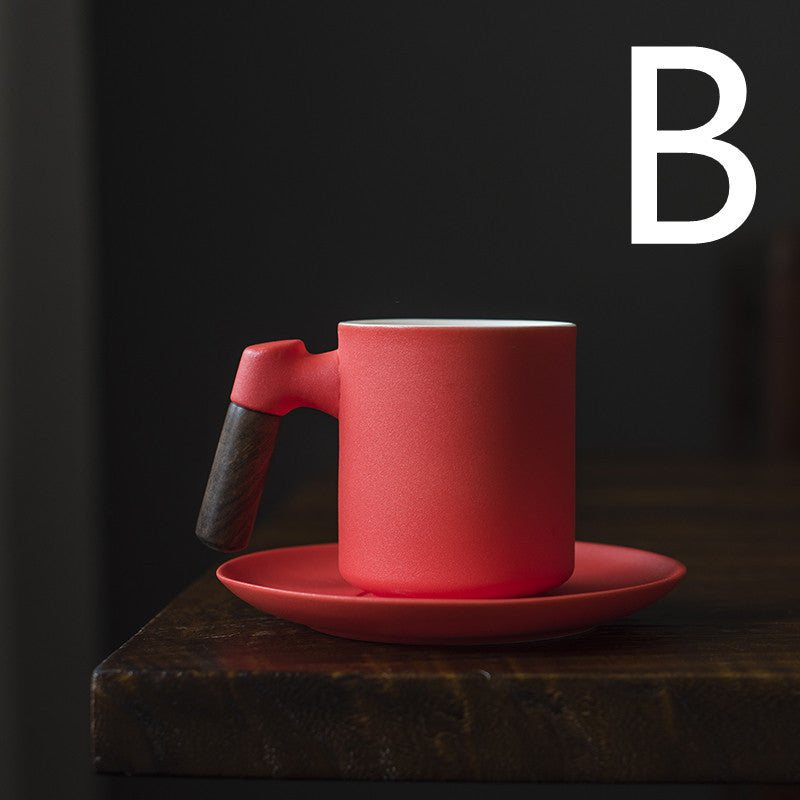Ceramic Coffee Cup Set Simple Coffee Set With Saucer Handmade