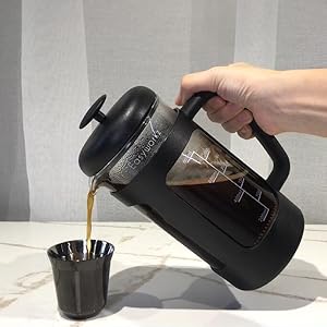 Easyworkz French Press  Coffee Tea Maker with Borosilicate Glass,Soft Grip Handle