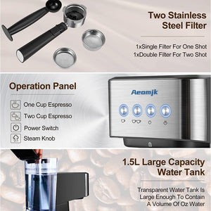 Italian Semi-automatic Concentrated High Pressure Extraction Frothed Milk Coffee Machine