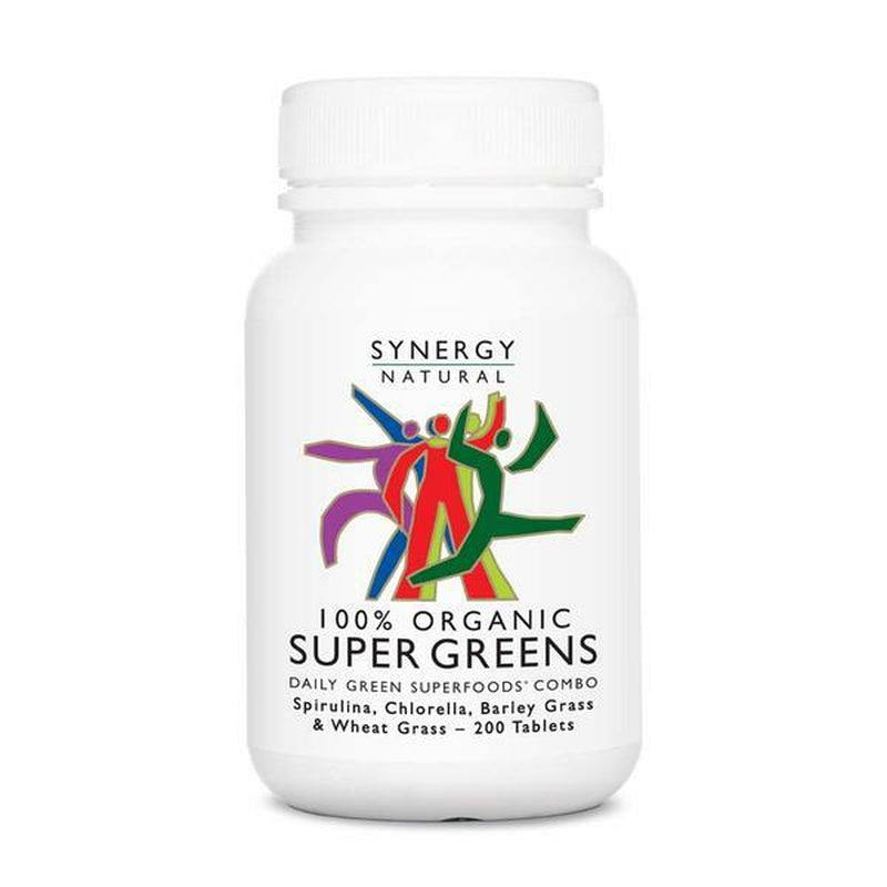 Synergy Natural 100% Organic Super Greens - 200 Tablets Superfood Blend