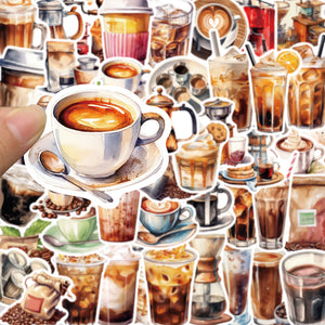 Fashion Waterproof Coffee Creative Stickers