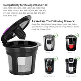 Reusable K Cups for Keurig 2.0&1.0, 4 Packs Universal Refillable K Cups Coffee Filter, BPA-FREE K Cup Reusable Fits Most Keurig K-Cup Brewers