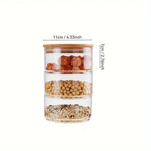 1set, Home, Restaurant, Party, Multi-layer Snack and Cereal Storage Glass Jar, Easy to Store Daily Snacks and Dried Fruits, Suitable for Cereal, Snacks and Other Storage and Packaging
