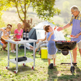 VEVOR Stainless Steel Work Table With Wheels 24 X 30 Prep Table With Casters Heavy Duty Work Table For Commercial Kitchen Restaurant Business  24 X 30 X 33.8 Inch