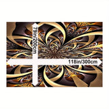 1pc Black Golden Large Flower High-end Rug Large Flower Pattern Retro Texture Premium Home Style Floor Mat Non-slip Kitchen Mat, Hotel Coffee Shop Bar Living Room Bedroom Decorative Rug, Waterproof Comfortable Mat