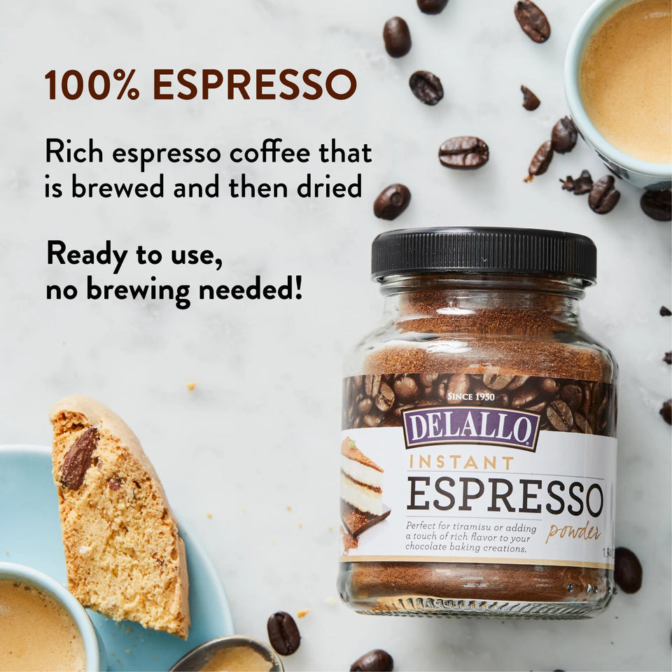 Instant Espresso Powder for Baking & Drinks, 100% Instant Coffee, Naturally Caffeinated, 1.94 Oz Jar
