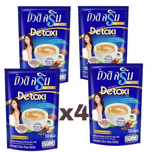 Beauti Srin Detoxi Instant Coffee Mix plus Fiber Detox Drink Weight Control X 4