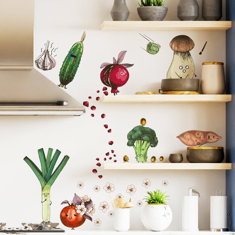 Vegetable Party Wall Sticker Kitchen Restaurant Decoration Self-adhesive Wall Stickers