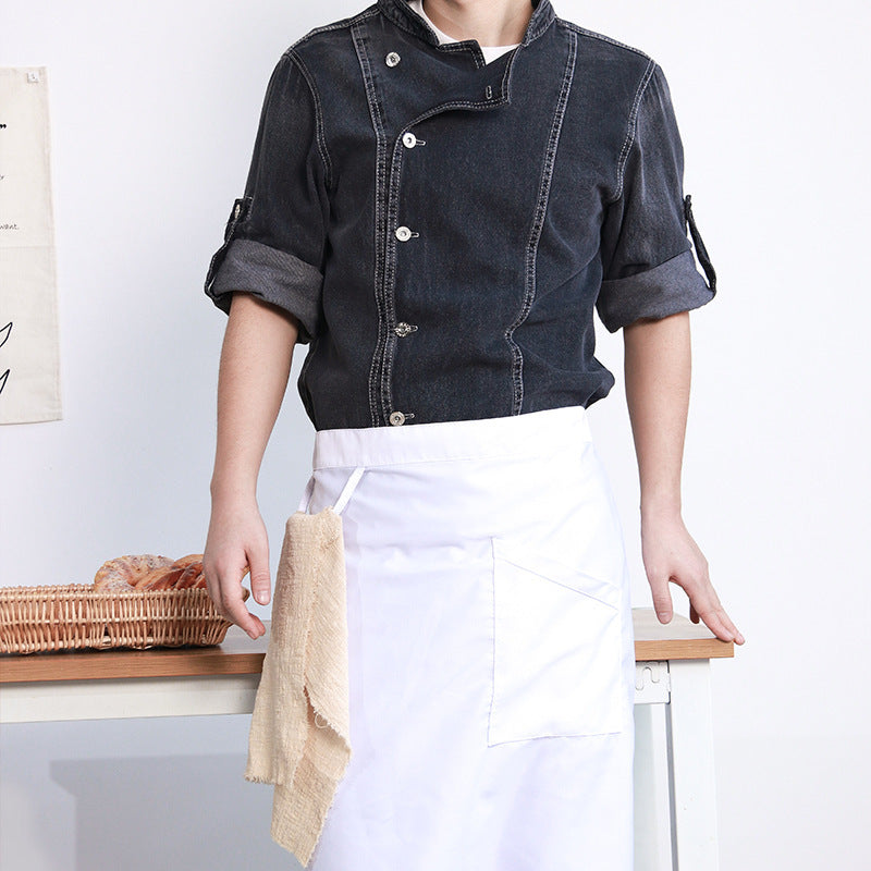 Western Restaurant Chef Overalls Short Sleeve Rear Kitchen Baking Printing Hotel