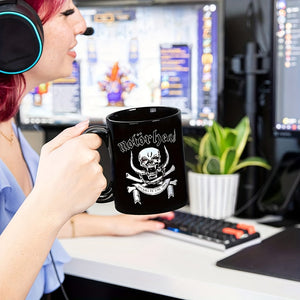 1pc British Motohead Classic MOTORHEAD Ceramic Coffee Cup, Creative And Novel Mug Gift, Holiday Gift, Summer Cold Drink Cup, Birthday Gift For Family, Friends, Colleagues And Classmates Black 11oz, Cup For Restaurant