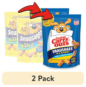 (6 Pack)  Snausages in a Blanket Chewy Dog Treats, Beef & Cheese Flavor, 22.5 Ounces