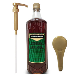 Syrup Brown Sugar 33 Oz Bottle for Coffee and Tea with Gold Coffee Syrup Pump, 33.8 Fl Oz (Pack of 1)