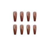 Ice Transparent Coffee Long Ballet Wear Finished Nail Beauty Patch