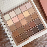 25-Shade Matte Eyeshadow Palette - Neutral Grey & Brown Earth Tones, Coffee & Chocolate Inspired Shades with Velvety Finish for Versatile, Natural to Dramatic Makeup Looks