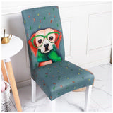 Floral Printing Spandex Chair Cover Stretch Elastic Dining Seat Cover for Wedding Banquet Restaurant Hotel Anti-dirty Removable