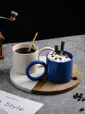 Big Ear Ceramic Cup With Spoon Office Coffee Home Milk Drinking Water