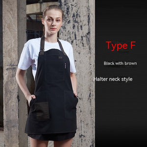 Coffee Tea Shop Adjustable Canvas Neck-hanging Apron