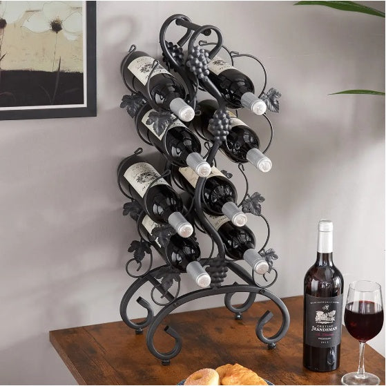 8-Bottle Freestanding Metal Wine Rack, Portable,4-Tier For Desktop,Restaurant,Wine Cellar