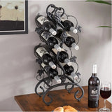 8-Bottle Freestanding Metal Wine Rack, Portable,4-Tier For Desktop,Restaurant,Wine Cellar