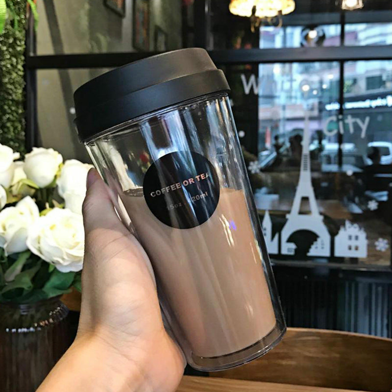 Portable double coffee cup
